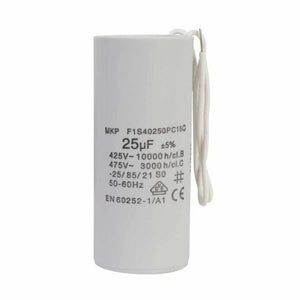 E2037 - Capacitor 25MF Â±5%, 425 - 475V, sin tornillo para las bombas PRISMA25, PRISMA35N, SILEN, WIPER, DRAINCOR