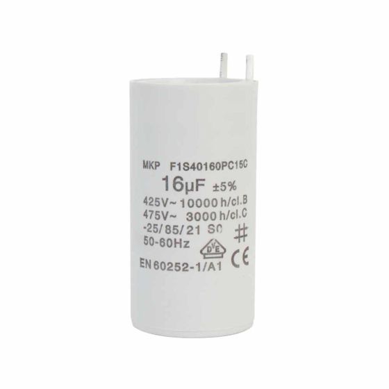 E2049 - Capacitor 16MF Â±5%, 425 - 475V, sin tornillo para las bombas PRISMA25, DELTA, DRAINEX, DRAINCOR