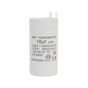 E2049 - Capacitor 16MF Â±5%, 425 - 475V, sin tornillo para las bombas PRISMA25, DELTA, DRAINEX, DRAINCOR
