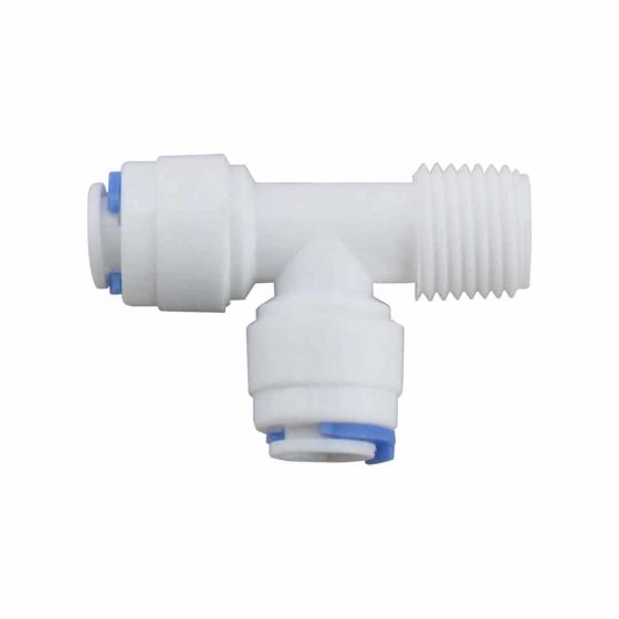 R-PK-DCC-008A - Adaptador tipo "T" para osmosis inversa de 100G y 400G (RM1/4", T1/4", T1/4")